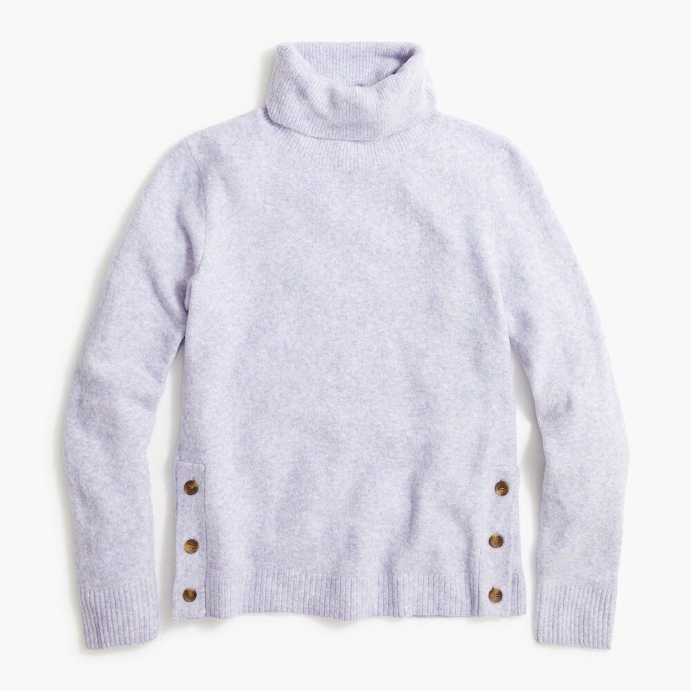 J Crew Women Size Large Sweater Turtleneck Pullover Extra Soft Knit Purple Top